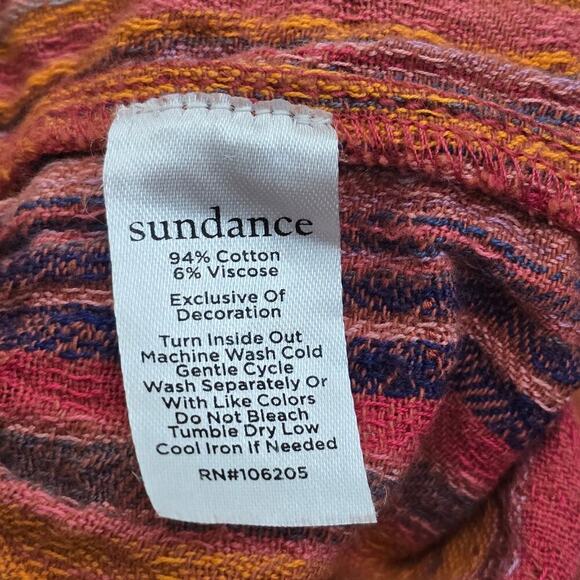Sundance Artisan Striped Cotton Pants M Boho Drawstring Wide Leg Resort Cruise - Picture 9 of 10